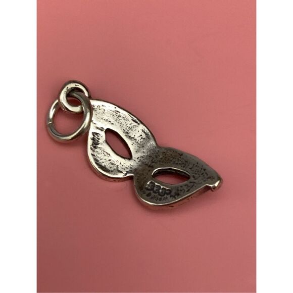 .925 Mask Mardi Gras Sterling Silver Jewelry Charm #party - Picture 2 of 3